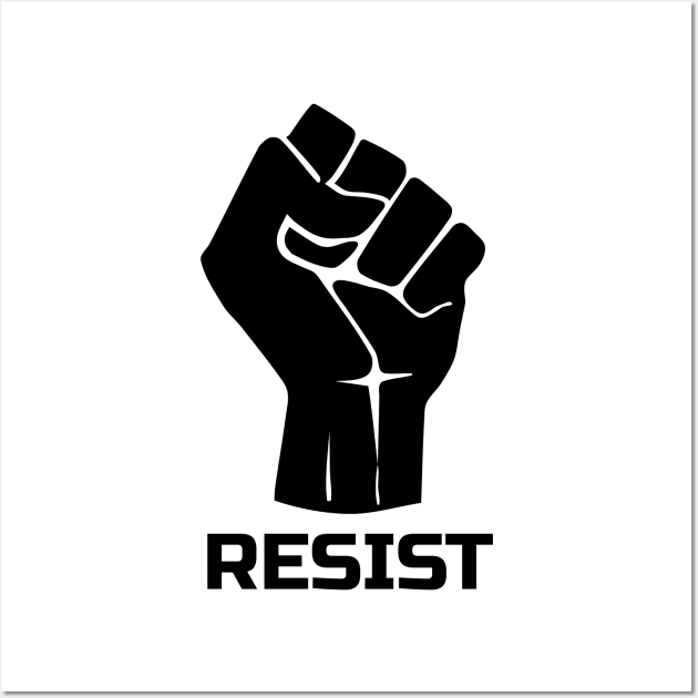 Resist with fist 1 - in black Wall Art by pASob